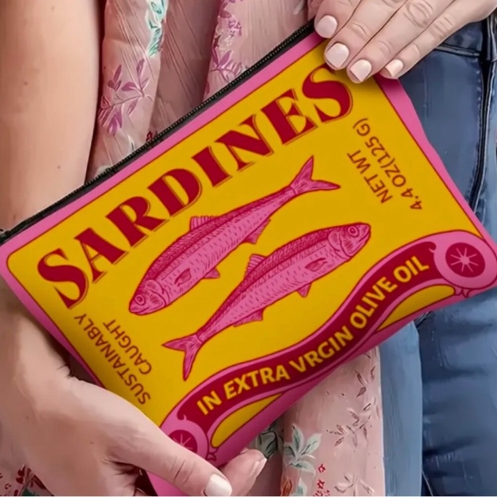 NEW Sardines Pink Canvas Bag